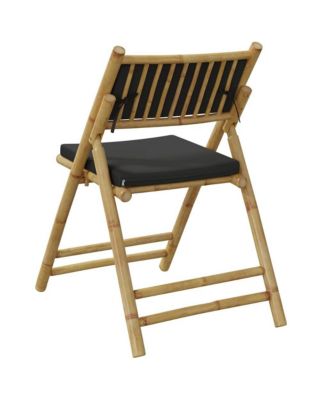 Bistro Chair Set of 2 Dark grey Bamboo, Polyester Standard