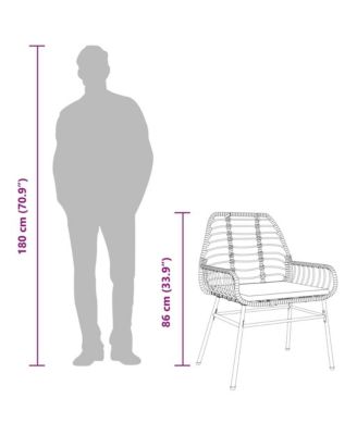 Garden Chair Brown PE rattan Medium Removable Covers