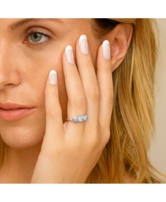 Three Stone Cubic Zirconia Ring for Women