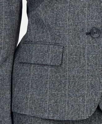 Women's Notch-Lapel Mid-Rise Straight-Leg Pantsuit 