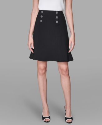KARL LAGERFELD PARIS - Women's Button-Detailed Peplum Skirt