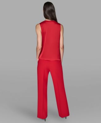 Women's Sleeveless V-Neck Blouse Top