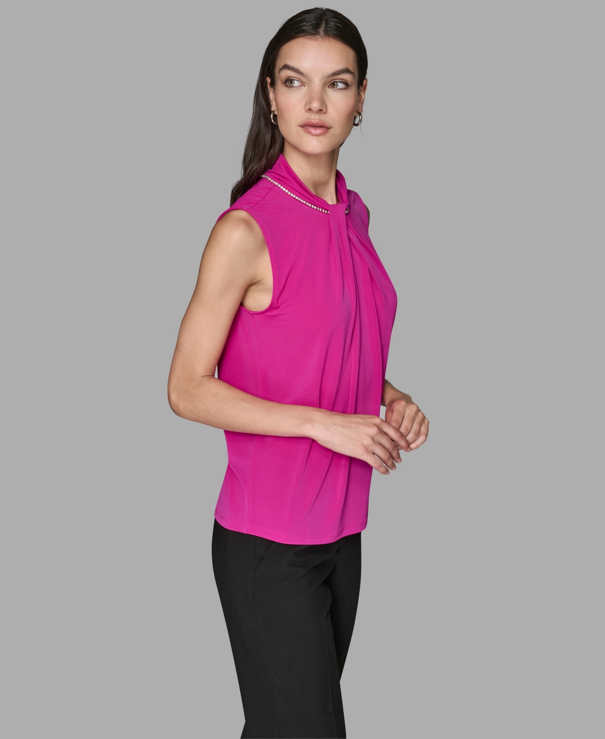 Karl Lagerfeld Paris Women's Sleeveless Cut and Sew Top
