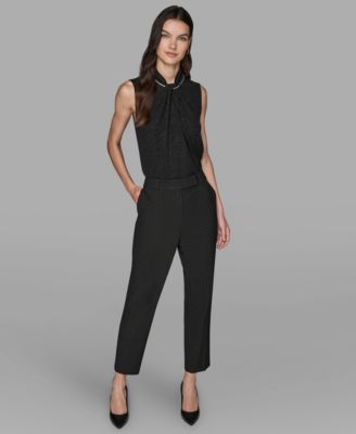 Women's Novelty Metallic Striped Slim Leg Pants