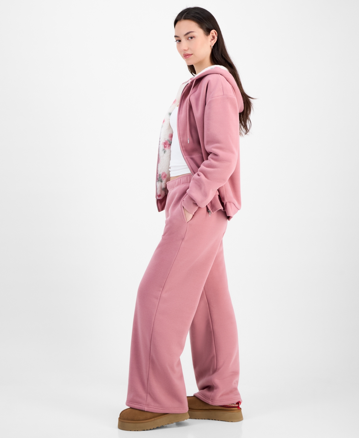 Ultra Flirt Juniors' Faux-Fur-Lined Sweatpants