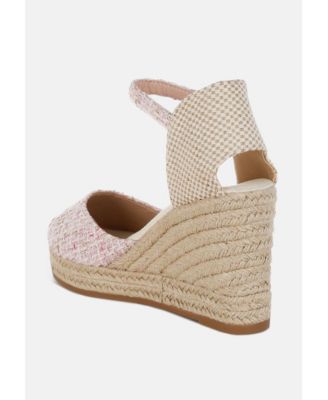 Womens Regatta Tweed Round Toe Woven Wedges