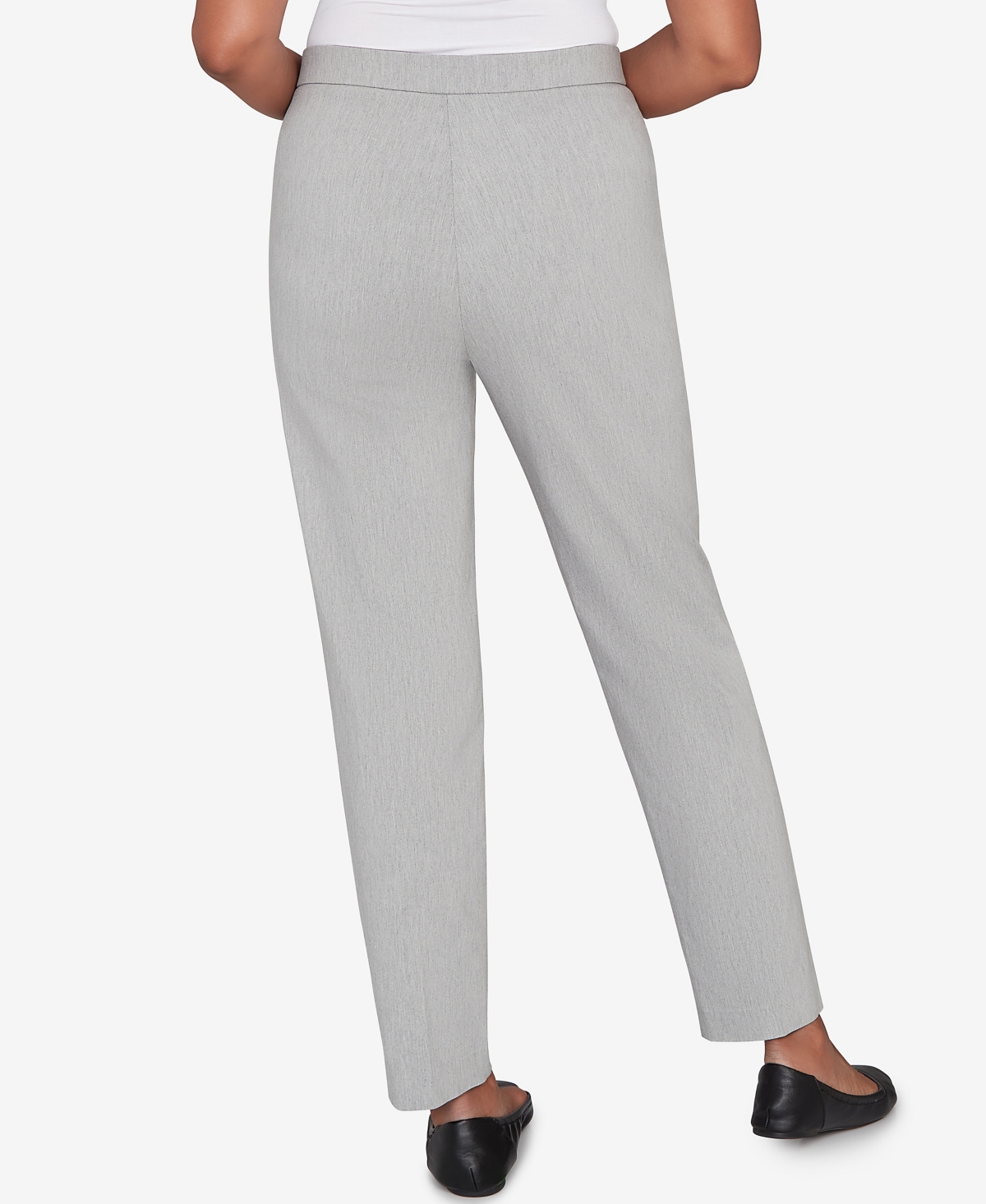 Alfred Dunner Petite Stockbridge Modern Millennium Average Length Pants In Gray