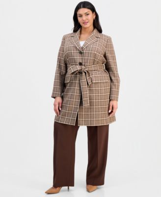 Le Suit - Plus Size Belted Wide-Leg Mid-Rise Pantsuit