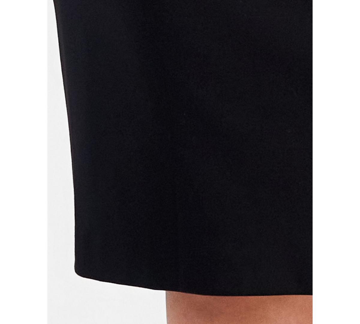 Le Suit Plus Size Zip-front Jacket & Slim-fit Skirt In Black