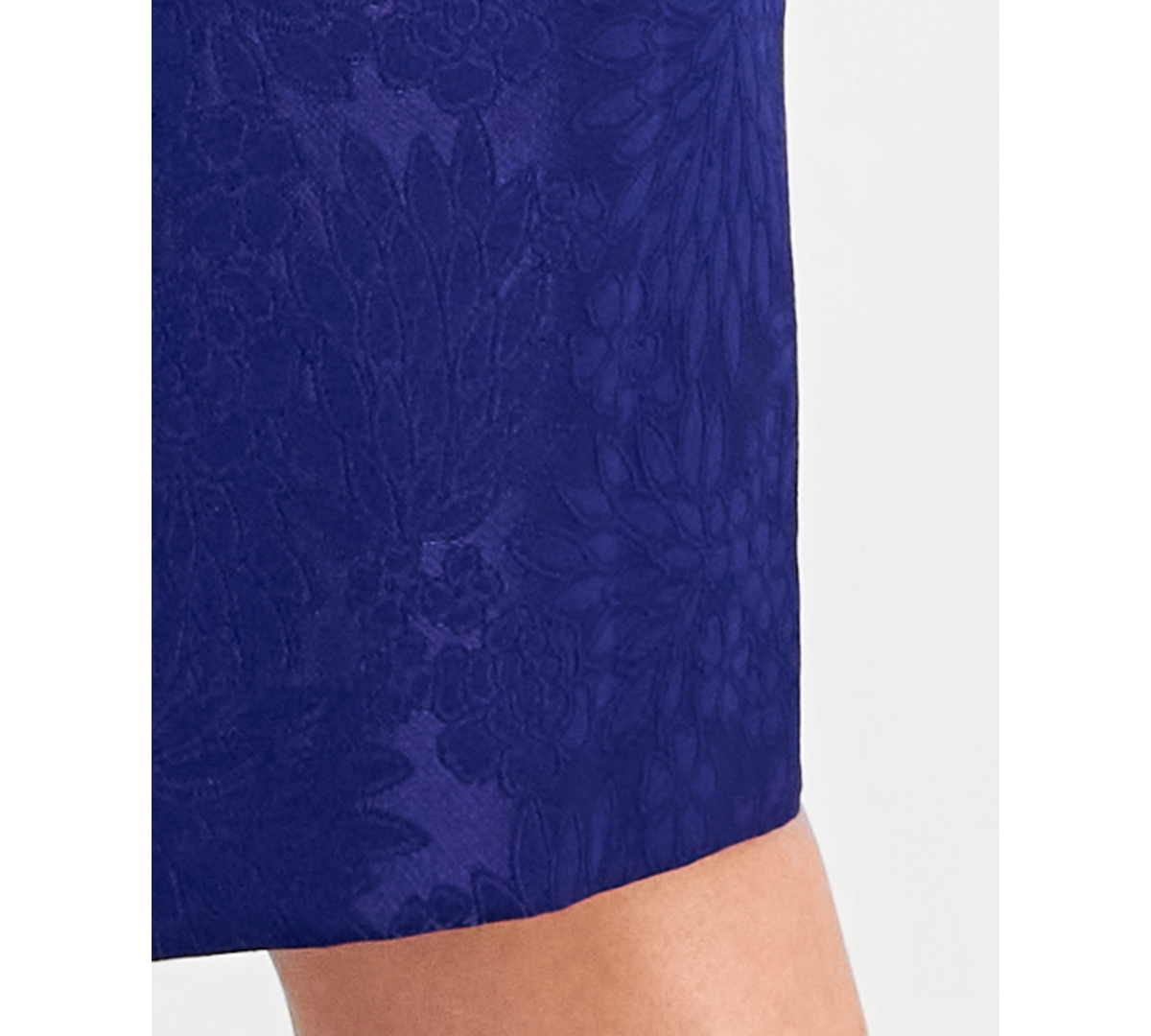 Le Suit Plus Size Floral-jacquard Topper & Sheath Dress Set In Blue