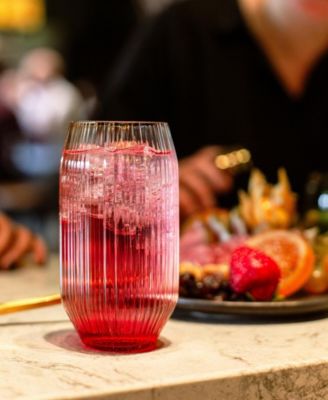 Estiva Textured Highball Sparkling Cocktail Glasses, Set of 4