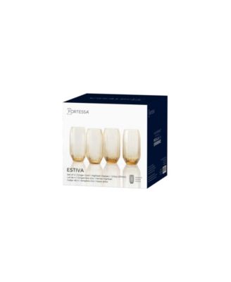 Estiva Textured Highball Sparkling Cocktail Glasses, Set of 4