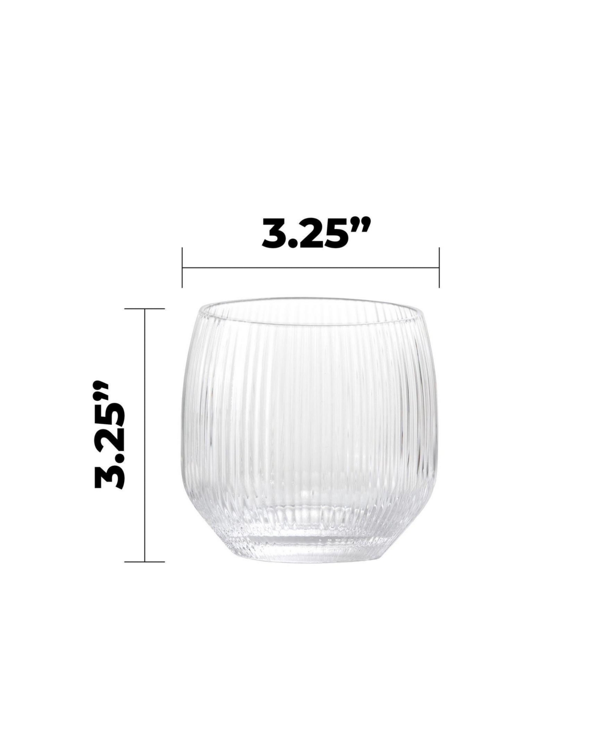 Fortessa Estiva Textured Double Old-fashioned Glasses, Set Of 4 In Transparent