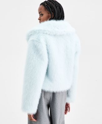 Women's Notched Collar Faux Fur Coat, Macy's Exclusive
