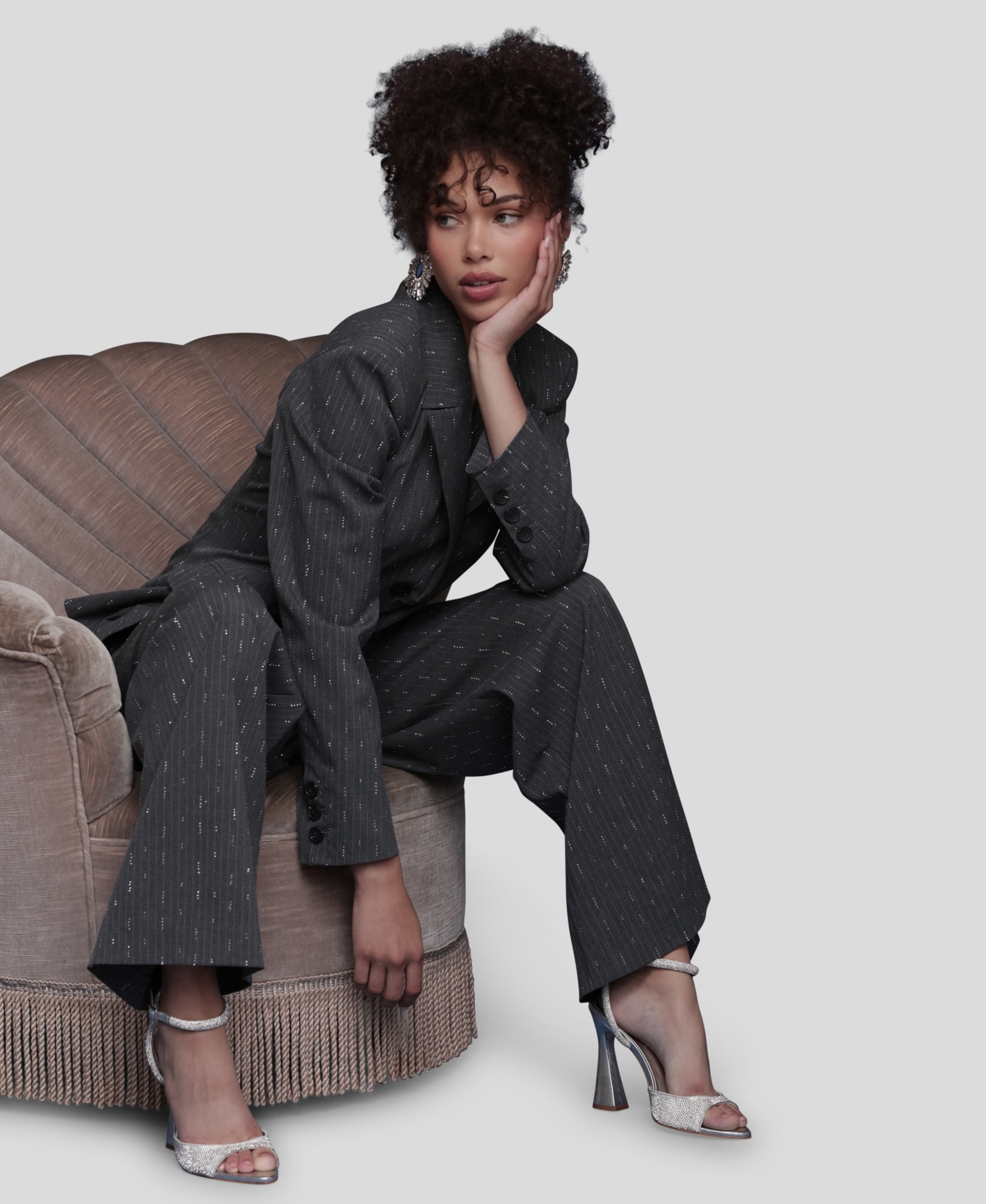 Avec Les Filles Women's Straight Wide-leg Trousers In Black