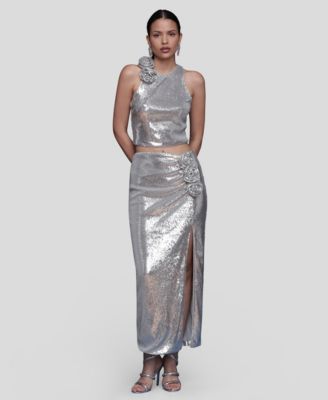 Women's Rose Applique Sleeveless Top