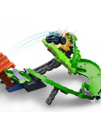 Monster Trucks Sharks vs Dinos Dragon Destruction Playset and Trucks Toy