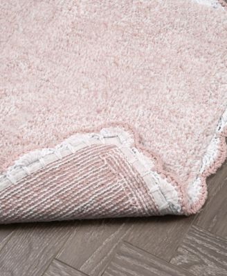 Laura Ashley Heathered Crochet Border Cotton Bath Rug Set