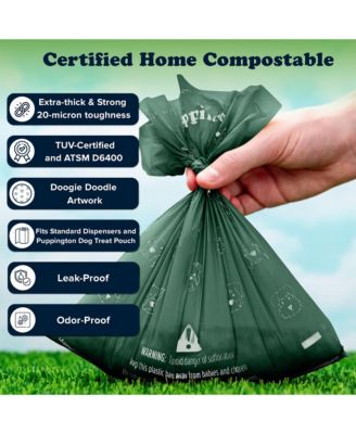 Compostable Dog Poop Bags, 90 Bags, Basil Green
