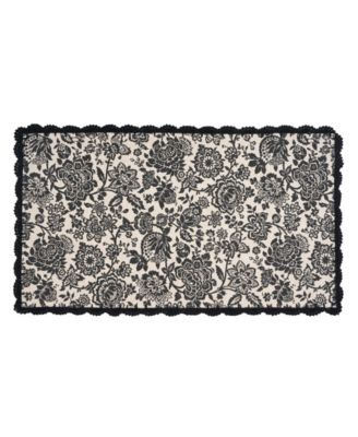 Crochet Border Cotton Runner Rug, 26" x 45"