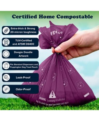 Compostable Dog Poop Bags, 270 Bags, Plum Wine