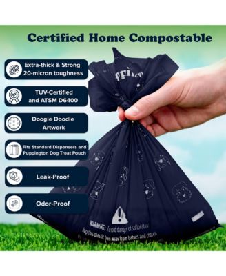 Compostable Dog Poop Bags, 180 Bags, Navy Blue