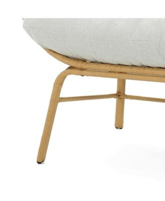 - Modern Light Brown Palos Outdoor Wicker Loveseat