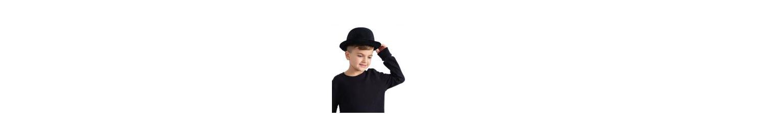 Black Velvet Derby Hat - Kids Girls & Boys