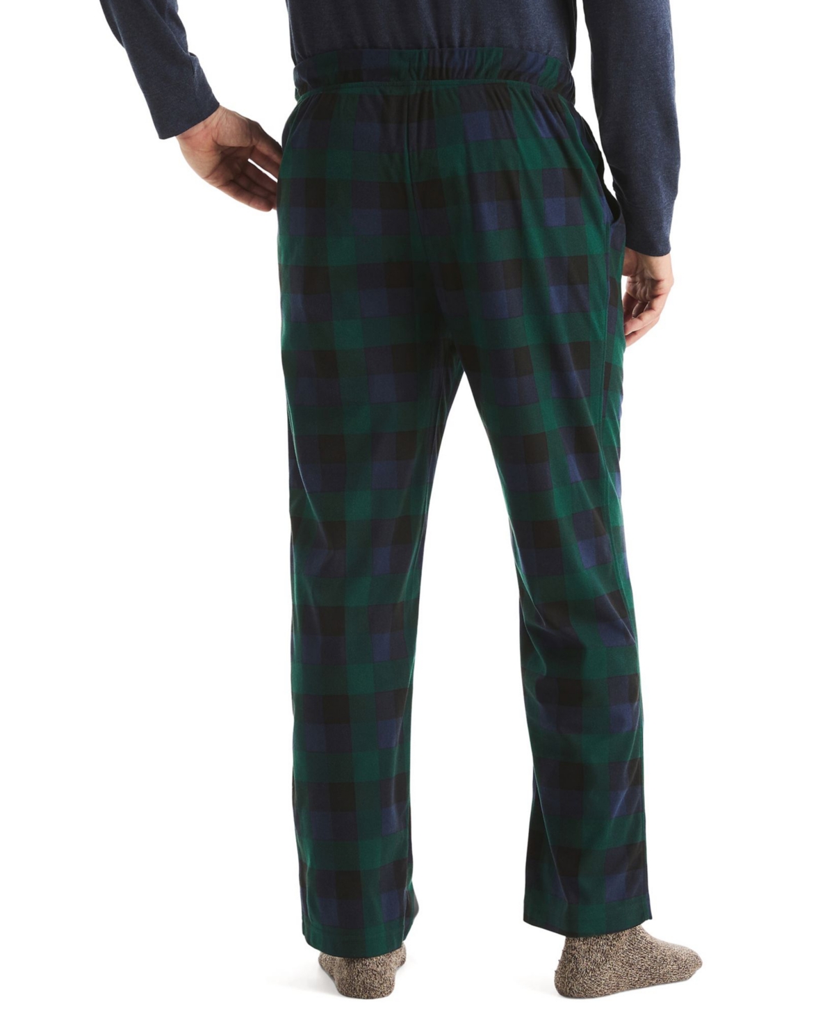 Nautica Men's Fleece Plaid Pajama Pants In Green