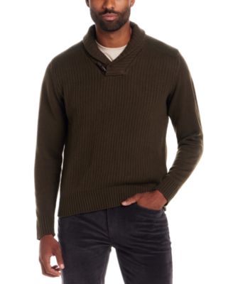 Men's Textured Fisherman Shawl Collar Sweater