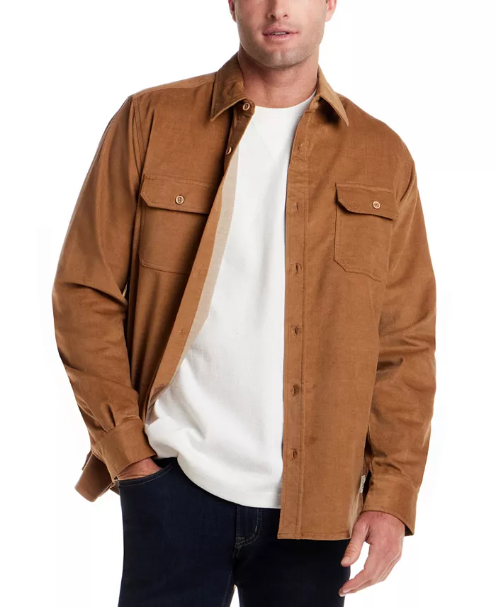 Men's Superfine Corduroy Long Sleeve Overshirt - thumbnail 7