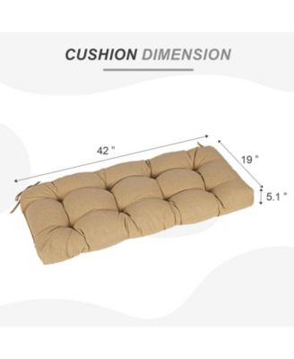 42" x 19.3" x 5.1" Outdoor Polyester Tufted Bench Cushion, Water-resistant & Fade-Resistant, Cushion for Love Seat