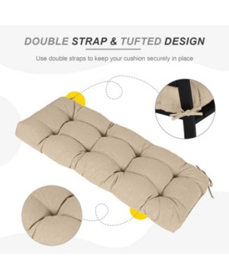 42" x 19.3" x 5.1" Outdoor Polyester Tufted Bench Cushion, Water-resistant & Fade-Resistant, Cushion for Love Seat