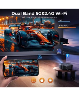 4K Projector with Wifi and Bluetooth, ELEPHAS Outdoor Movie Projector with NETFLIX/Prime Video/YouTube Built-in, 100,000+ Apps Supported