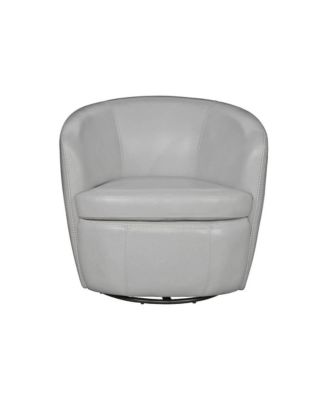 1 Pc 100% Italian Leather Swivel Feature Club Chair