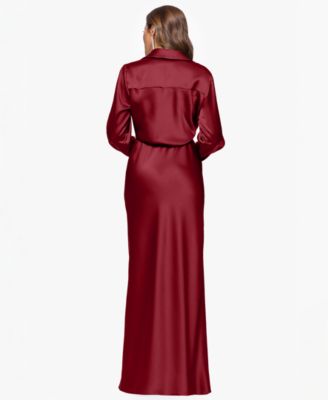 Women's Satin Shirtdress Gown