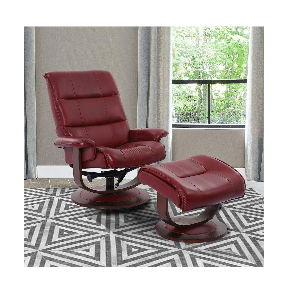 Parker Living Knight - Rouge Manual Reclining Swivel Chair and Ottoman