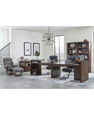 Monarch - Ice Manual Reclining Swivel Chair and Ottoman