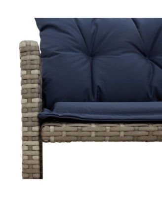 Garden Sofa Gray and Navy Blue