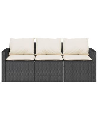 Garden Sofa Black and Cream White