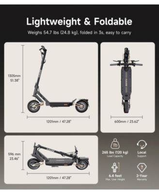 ST3 Electric Scooter w/46.6 miles Max Operating Range & 24.9 mph Max Speed