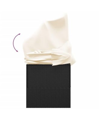 Outdoor Lounge Bed Black, Cream White