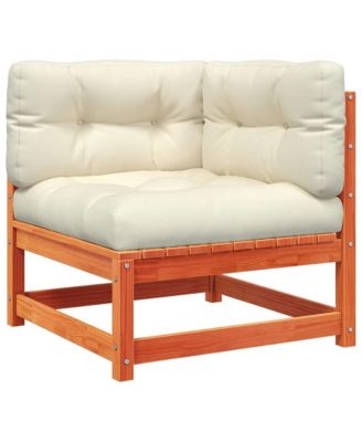 Garden Sofa Wax brown Solid pine wood 27.6 x 27.6 x 26.4 in