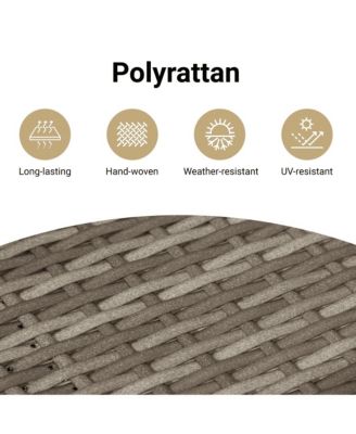 Garden Sofa Grey PE rattan, powder-coated steel, polyester 4-seater