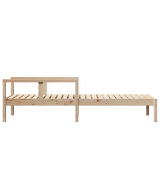 Sun Lounger Natural Pine Solid Pine Wood Standard