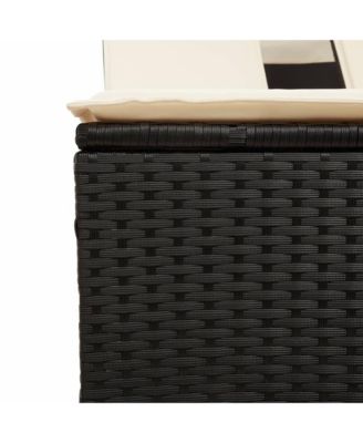 Patio Double Sun Lounger Black PE rattan Double