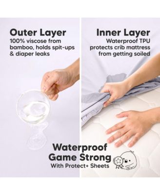 2pk Isla Waterproof Mini Crib Sheets for Boy, Girl, Soft Pack and Play Sheets for Graco Pack and Play Mattress