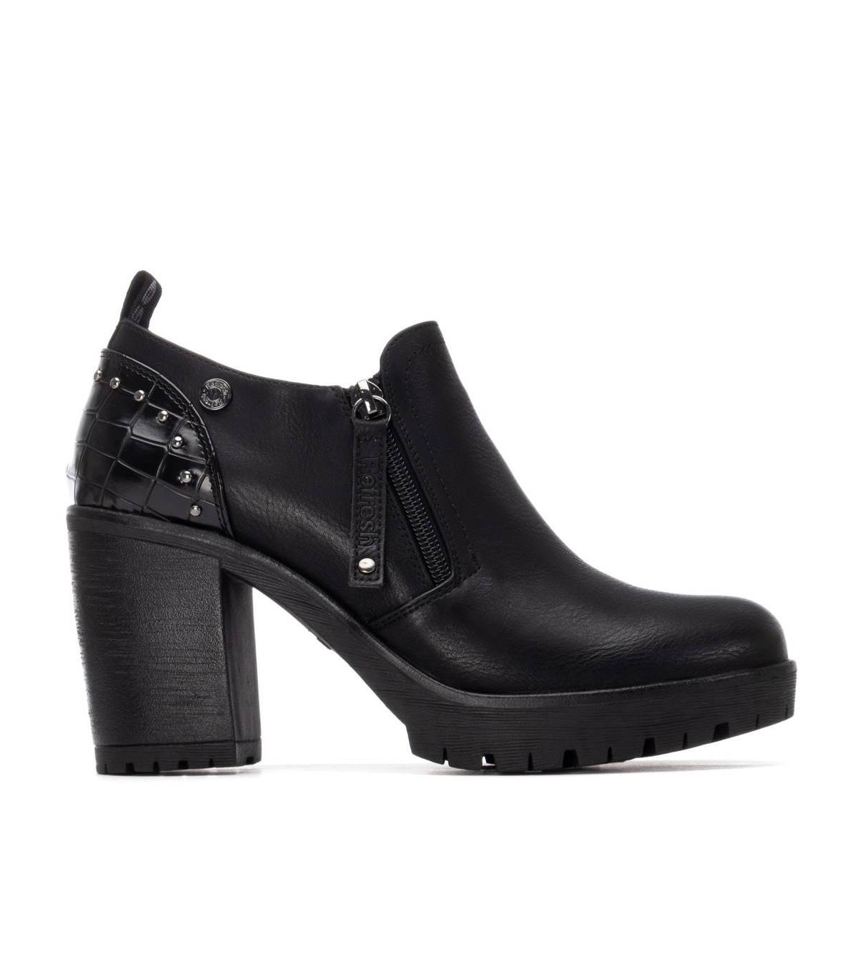 Xti Women's Casual Side Zipper Heeled Moccasins Refresh Collection By