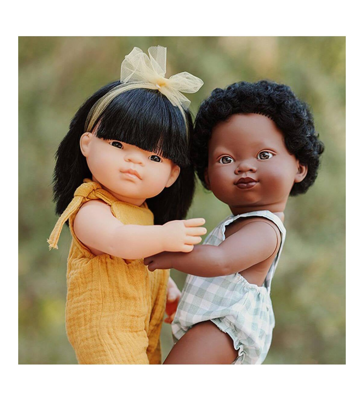 Miniland My Friends and Me Collection Asian Baby Girl Doll with Black Hair