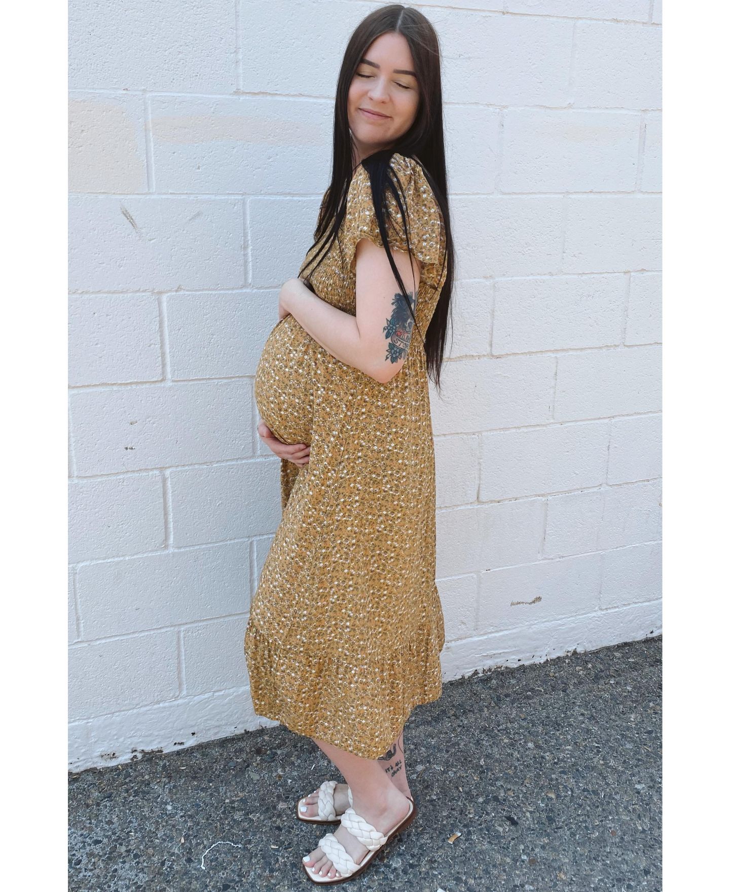 Женское платье Pinkblush Mustard Floral Smocked Maxi, цвет: Золотой — фото 9